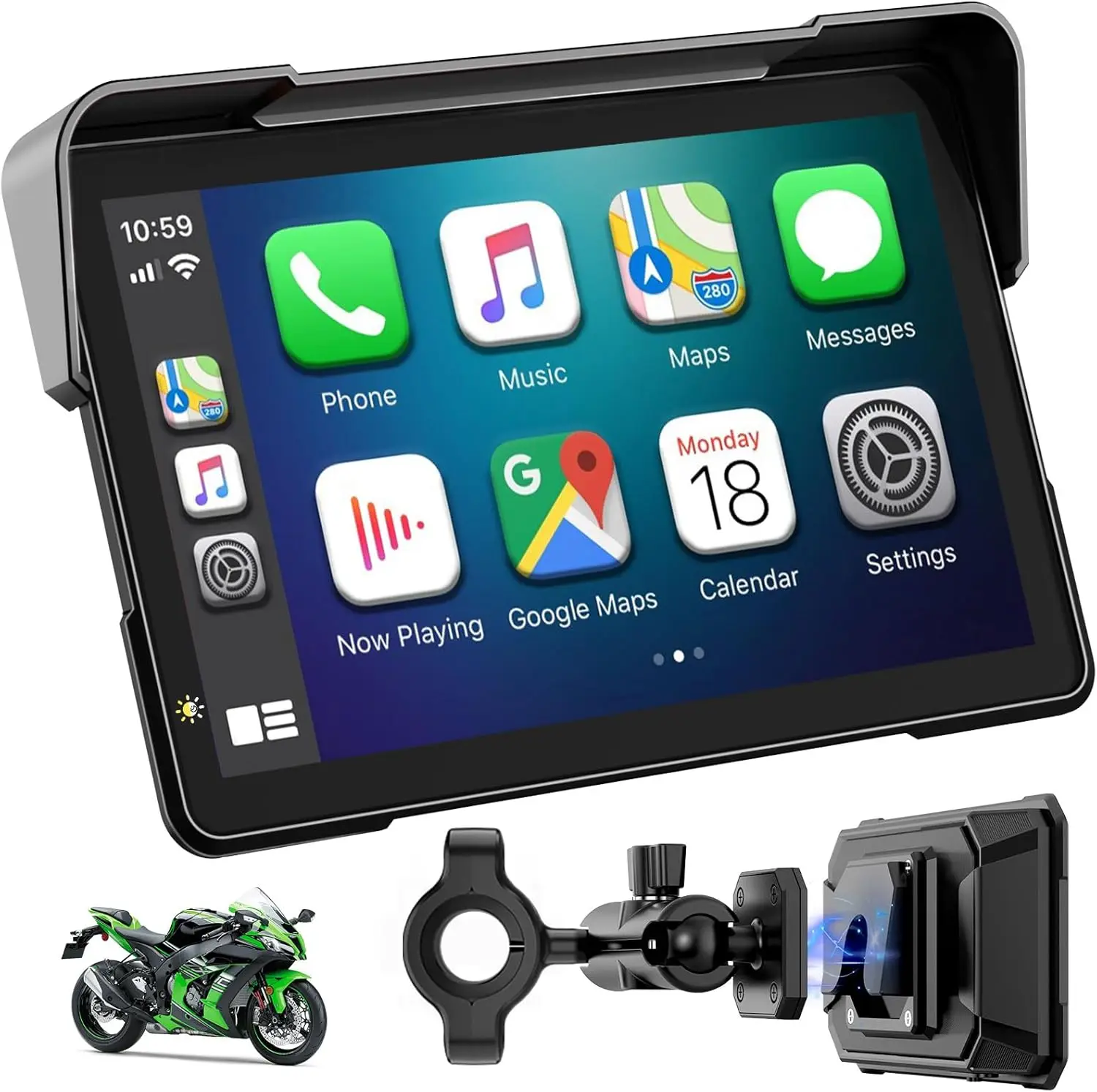 Portable 7 inch Wireless Motorcycle Carplay GPS Android Auto Navigation System Quick Release Anti-thef Siri Google Vioce Control
Portable 7 inch Wireless Motorcycle Carplay GPS Android Auto Navigation System Quick Release Anti-thef Siri Google Vioce Control