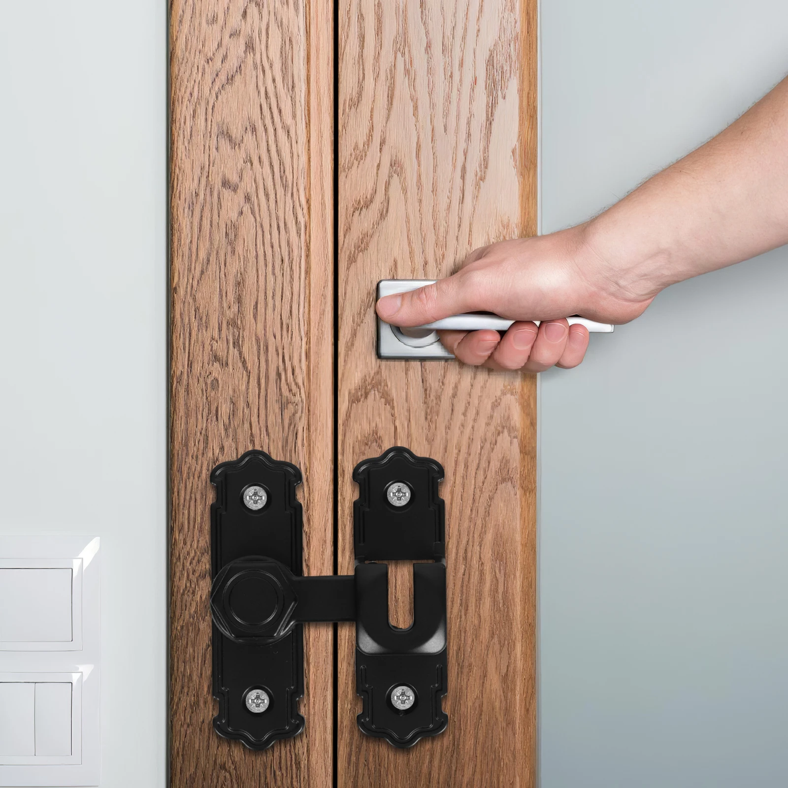 Aluminum Alloy Interior Door Lock Silent Barn Latch Hardware Right Angle Buckle Bathroom Stall Hook Universal Fit for Wood Metal
Aluminum Alloy Interior Door Lock Silent Barn Latch Hardware Right Angle Buckle Bathroom Stall Hook Universal Fit for Wood Metal