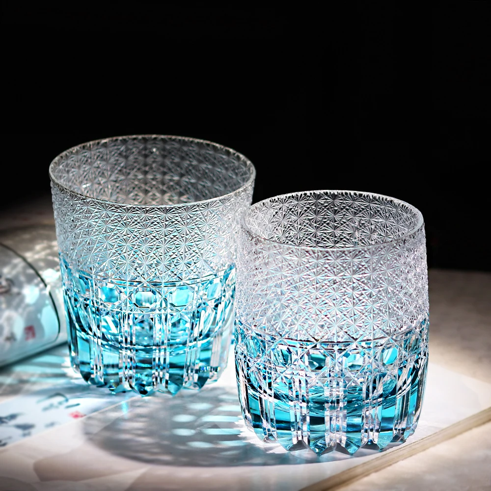 Sky Blue Hand-Carved Edo Kiriko Glass Cup 320ml New Style - Yu Lan (Jade Blue) Japanese Traditional Crystal Whiskey Glass
Sky Blue Hand-Carved Edo Kiriko Glass Cup 320ml New Style - Yu Lan (Jade Blue) Japanese Traditional Crystal Whiskey Glass