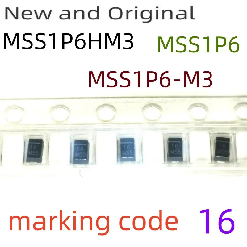 MSS1P6 MSS1P6HM3 MSS1P6-M3/89A MicroSMP (DO-219AD) 60V 1A Surface Mount Schottky Barrier Rectifiers marking code 16
MSS1P6 MSS1P6HM3 MSS1P6-M3/89A MicroSMP (DO-219AD) 60V 1A Surface Mount Schottky Barrier Rectifiers marking code 16