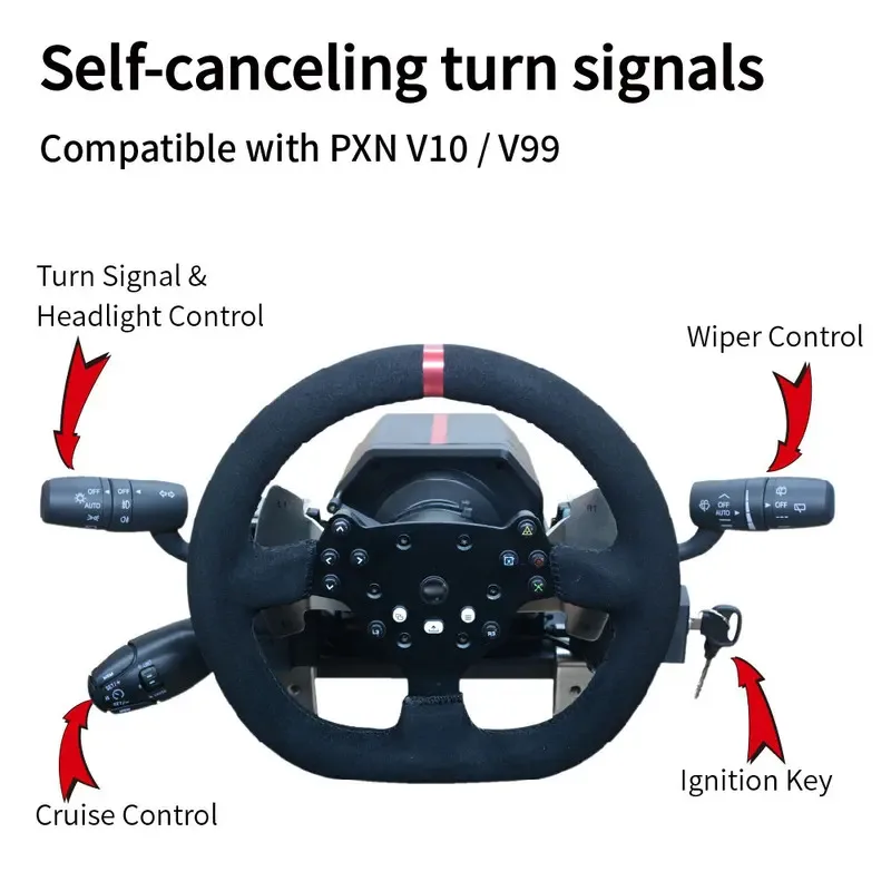 Racing Simulator Steering Wheel Euro/American Truck Turn Signal Wiper Automatic Rebound Cruise Ignition Switch For PXN V10 V99
Racing Simulator Steering Wheel Euro/American Truck Turn Signal Wiper Automatic Rebound Cruise Ignition Switch For PXN V10 V99