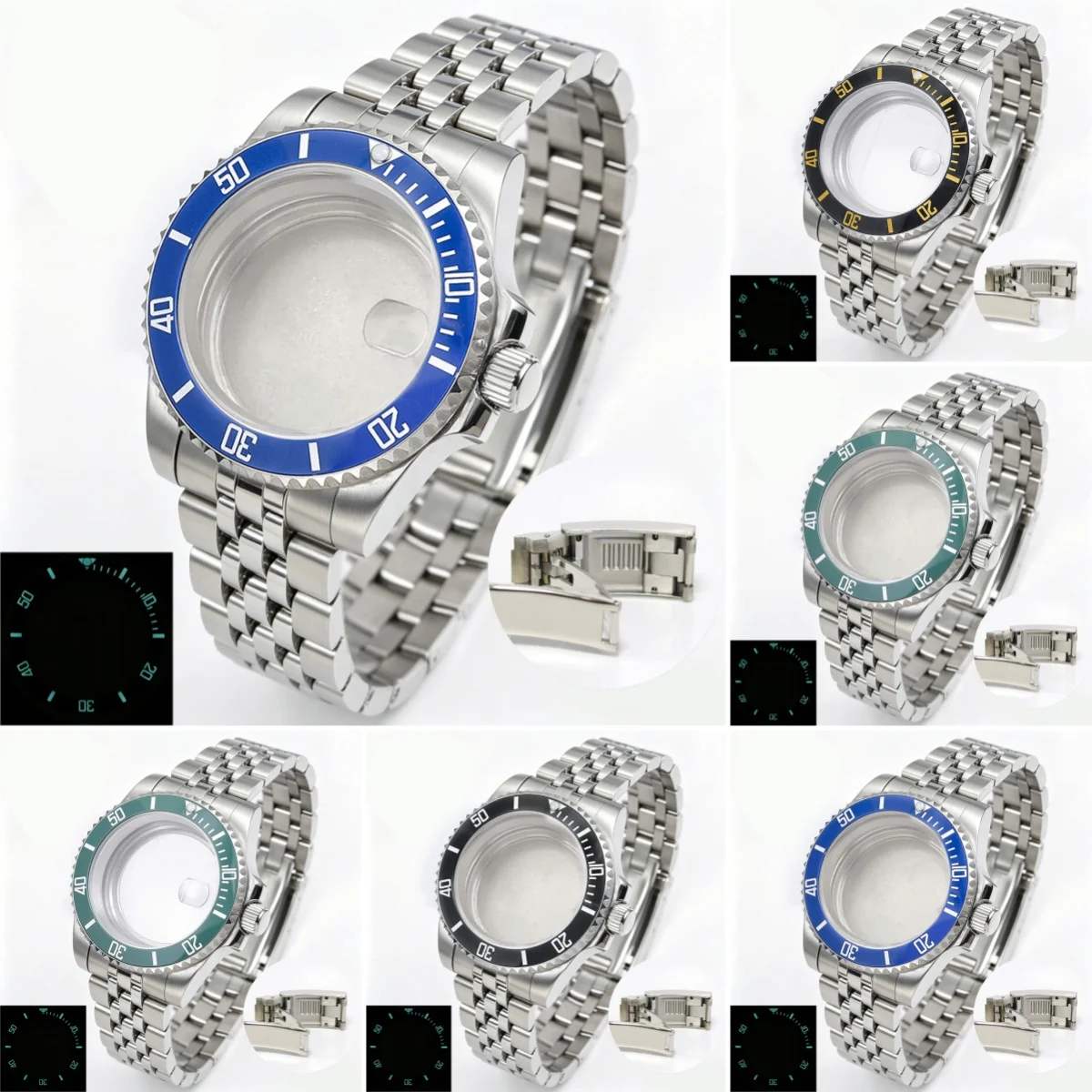 40mm 200m Waterproof NH34 NH35 NH36 Watch Case Accessories for Oyster Band SUB Watch Maker 120clicks BGW9 blue lume Bezel
40mm 200m Waterproof NH34 NH35 NH36 Watch Case Accessories for Oyster Band SUB Watch Maker 120clicks BGW9 blue lume Bezel