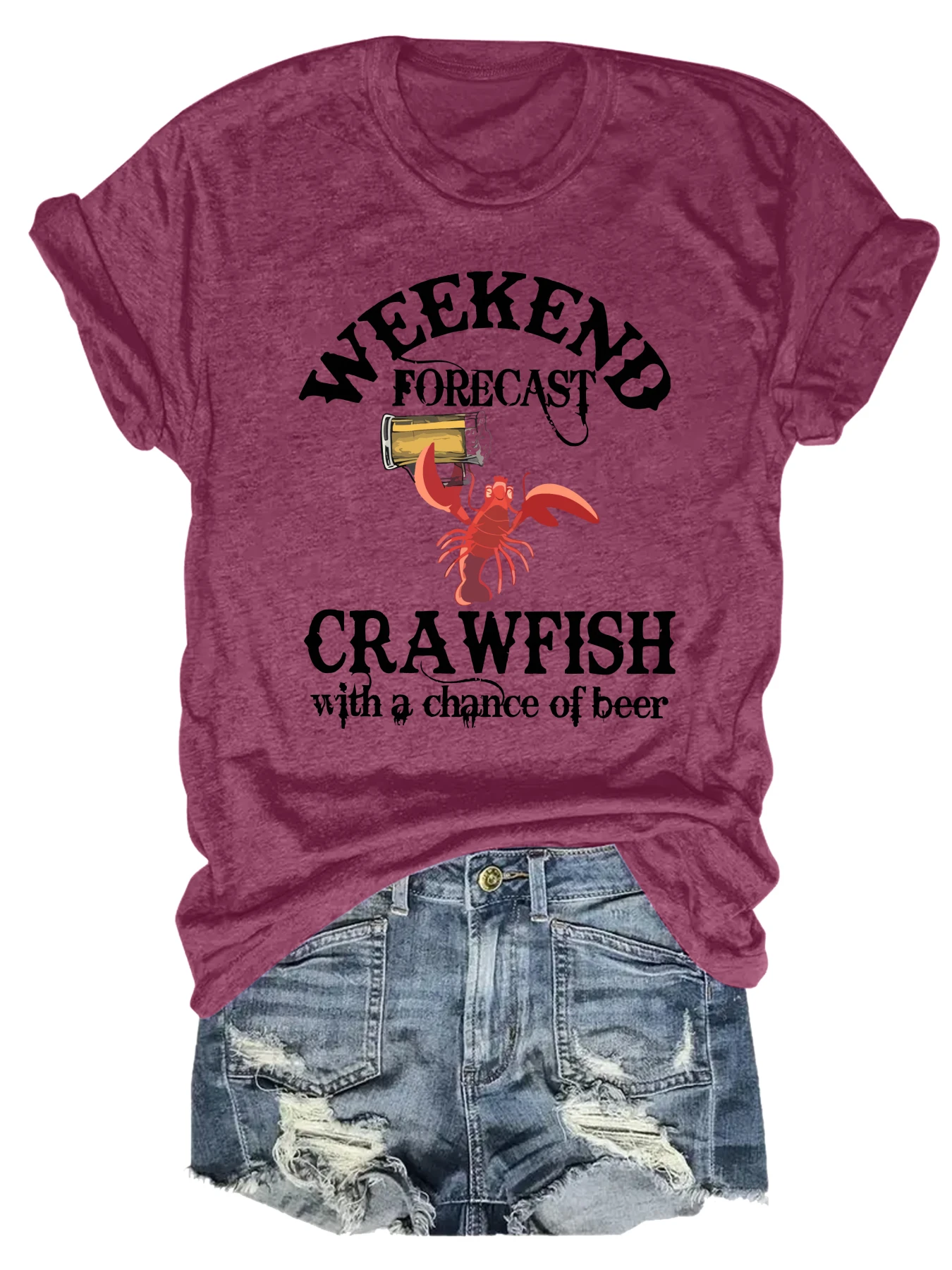 plus size women's short sleeve t-shirt Weekend Forecast Crawfish Beer Spring and Summer Must-Haves summer outfit women's
plus size women's short sleeve t-shirt Weekend Forecast Crawfish Beer Spring and Summer Must-Haves summer outfit women's