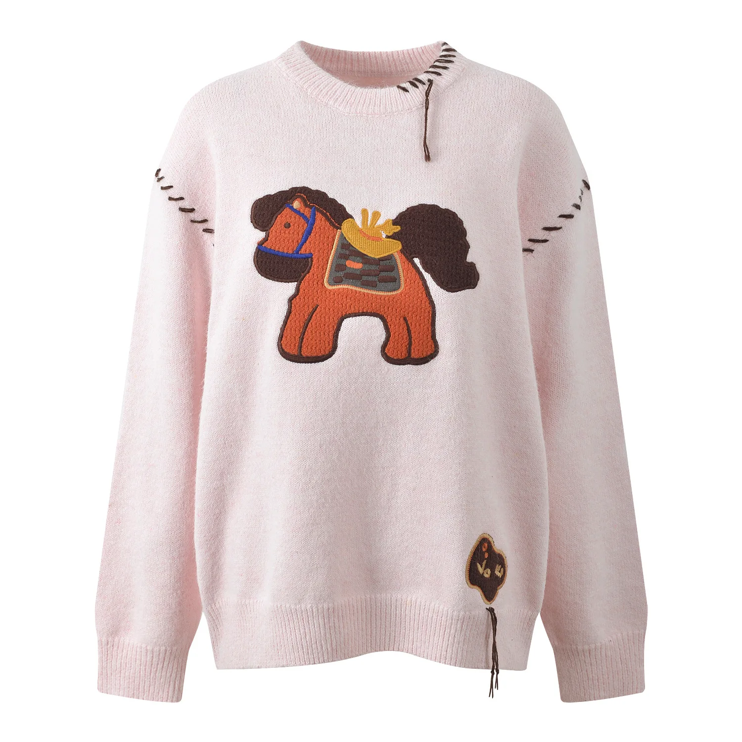 Faionable Embroidered Design Loose Knitted Sweater Cute Sle Women's round Ne Pullover Spring Season Casual Wear
Faionable Embroidered Design Loose Knitted Sweater Cute Sle Women's round Ne Pullover Spring Season Casual Wear