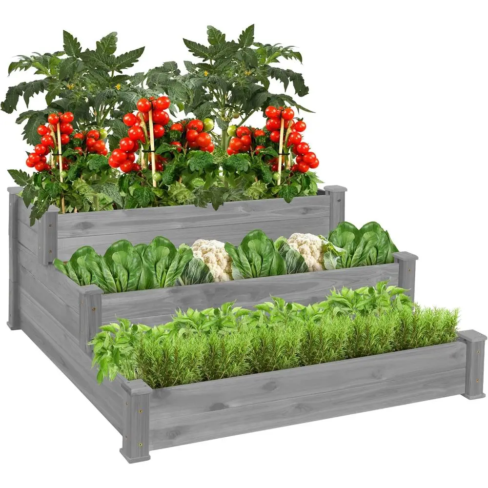 3-Tier Wooden Raised Garden Bed for Growing Plants, Herbs, and Vegetables - Stackable, Easy Assembly, Gray
3-Tier Wooden Raised Garden Bed for Growing Plants, Herbs, and Vegetables - Stackable, Easy Assembly, Gray
