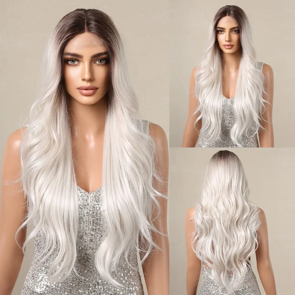 Long Wavy Lace Front Synthetic Hair Wigs White Blonde Ombre Natural Lace Frontal Wig Heat Resistant Cosplay Wig for Women
Long Wavy Lace Front Synthetic Hair Wigs White Blonde Ombre Natural Lace Frontal Wig Heat Resistant Cosplay Wig for Women