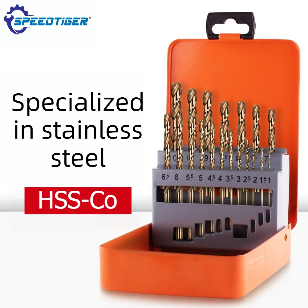 M35 HSS-Co Twist Drill Bit Set 13/19/25pcs Set Cobalt Drill Bits for Stainless Steel Iron Metal Hard Metal Working
M35 HSS-Co Twist Drill Bit Set 13/19/25pcs Set Cobalt Drill Bits for Stainless Steel Iron Metal Hard Metal Working