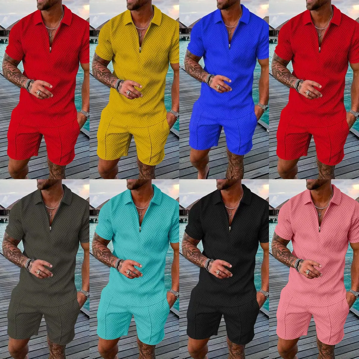New Men's Sets Printed POLO Shirt Lapel Short Sleeve Pullover Casual T-shirt and Shorts Tracksuit Male Sweatpants
New Men's Sets Printed POLO Shirt Lapel Short Sleeve Pullover Casual T-shirt and Shorts Tracksuit Male Sweatpants