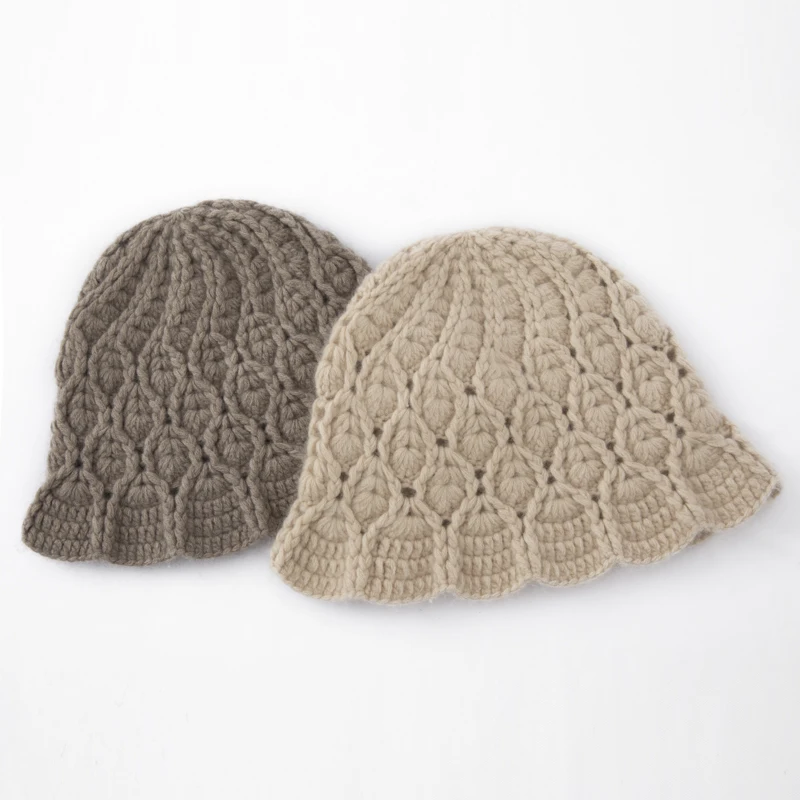 Autumn Winter 100% Cashmere Hat for Women Handmade Crochet Hollow Knitted Fisherman Hat Thickened Warm Head Wrap Bucket Hat
Autumn Winter 100% Cashmere Hat for Women Handmade Crochet Hollow Knitted Fisherman Hat Thickened Warm Head Wrap Bucket Hat