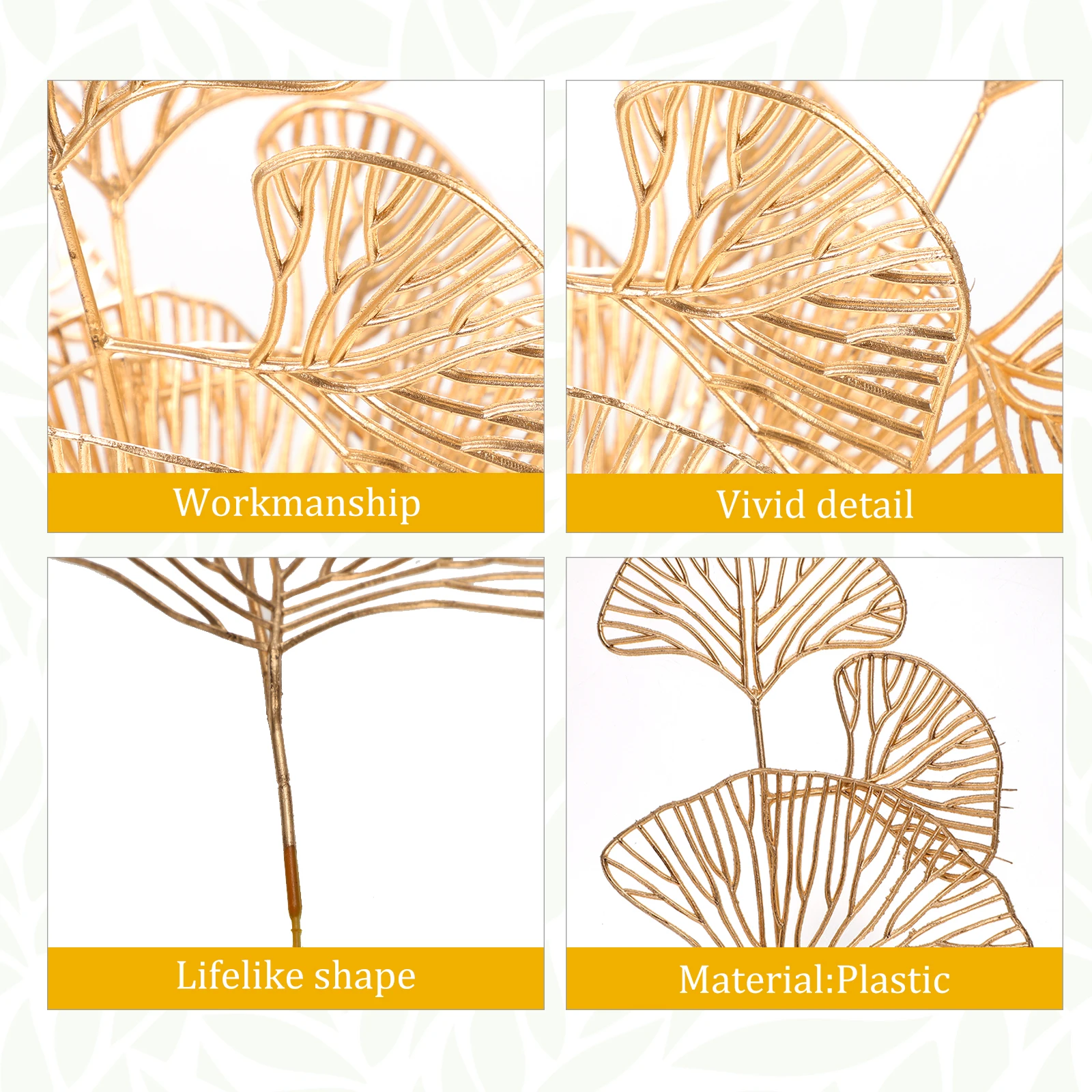 4Pcs Gold Leaf Artificial Leaves High Durability Simulated Plastic Decoration Birthday Party Table Centerpiece Faux Greenery
4Pcs Gold Leaf Artificial Leaves High Durability Simulated Plastic Decoration Birthday Party Table Centerpiece Faux Greenery