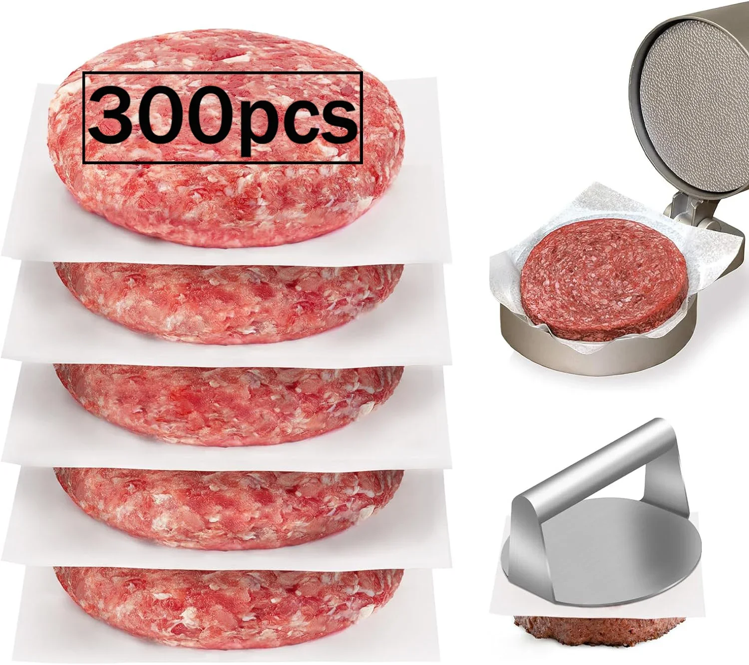 Hamburger Patty Paper, Non Stick Parchment Paper Squares Sheets for Patty Seperate, Burger Press, Beef Wrappers 50/100/300Pcs
Hamburger Patty Paper, Non Stick Parchment Paper Squares Sheets for Patty Seperate, Burger Press, Beef Wrappers 50/100/300Pcs