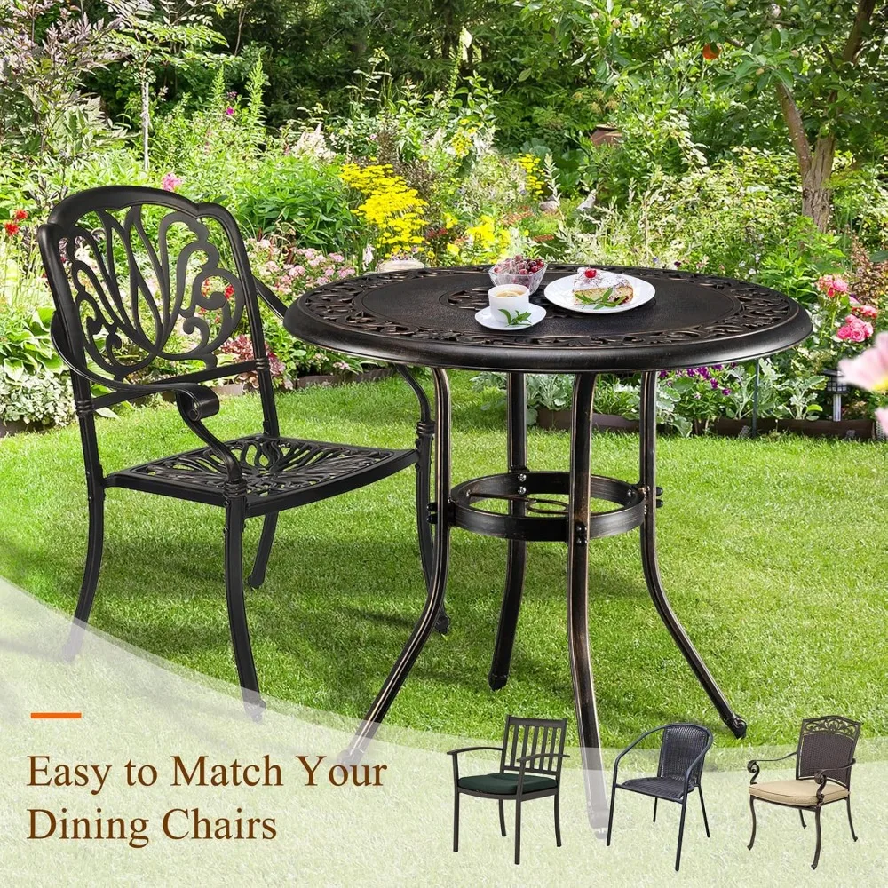 32 Inch Outdoor Patio Table with Umbrella Hole, Cast Aluminum Round Patio Dining Table Bistro Table, Customized
32 Inch Outdoor Patio Table with Umbrella Hole, Cast Aluminum Round Patio Dining Table Bistro Table, Customized