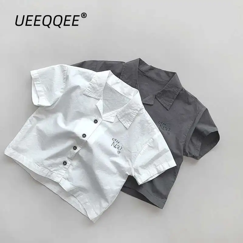 Spring Summer Children Shirts 1-8Y Boys Cotton Print Letter Casual Short Sleeve Tops Korean Toddler Wear For Kids Clothing New
Spring Summer Children Shirts 1-8Y Boys Cotton Print Letter Casual Short Sleeve Tops Korean Toddler Wear For Kids Clothing New