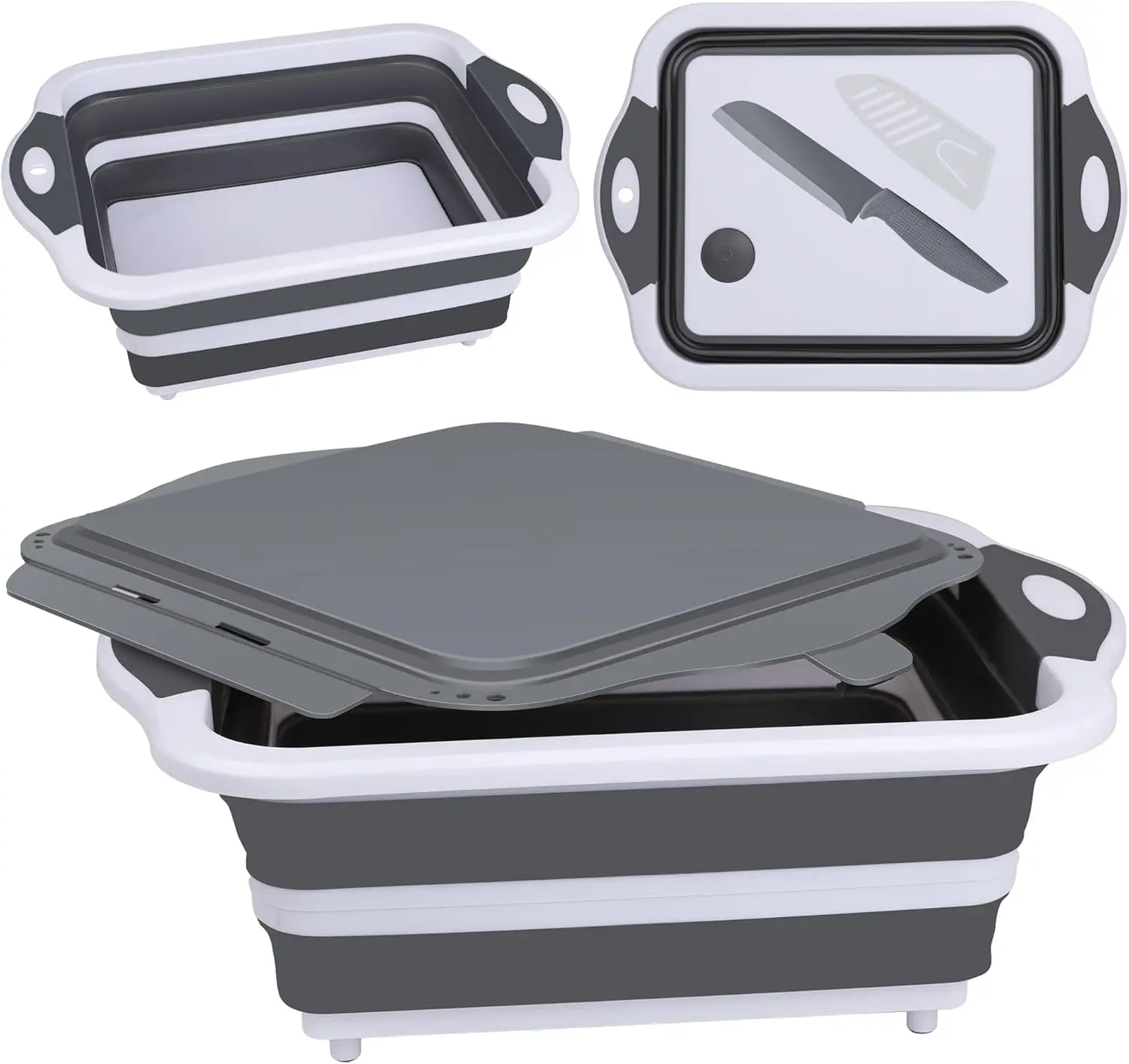 Collapsible BBQ Prep Tub, Foldable Dish Basin with Lid, Food Grade Portable Cutting Board for Camping, Kitchen, and Traveling
Collapsible BBQ Prep Tub, Foldable Dish Basin with Lid, Food Grade Portable Cutting Board for Camping, Kitchen, and Traveling