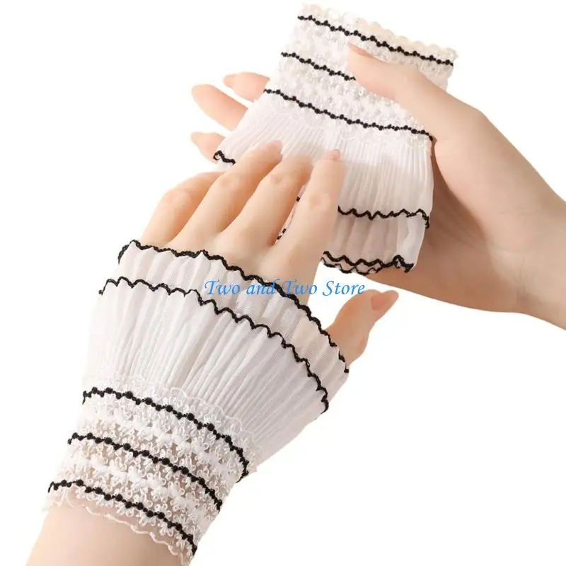 HX6F Elegant Lace Wrist Cuffs Sleeves Accessories For Women Girl Stretchable Arm Decoration For Various Outfit Enhancer
HX6F Elegant Lace Wrist Cuffs Sleeves Accessories For Women Girl Stretchable Arm Decoration For Various Outfit Enhancer