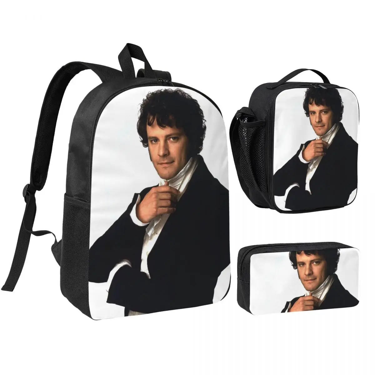 Colin Firth As Mr Darcy In Pride And Prejudice Backpack BookBag School Bag Shoulder Bags 3ps Insulated Lunch Bag Pencil Case
Colin Firth As Mr Darcy In Pride And Prejudice Backpack BookBag School Bag Shoulder Bags 3ps Insulated Lunch Bag Pencil Case