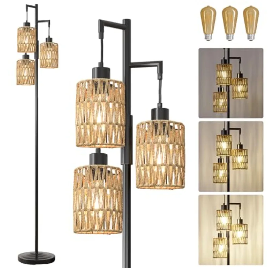 68" Floor Lamps for Living Room, Stepless Dimmable Boho Floor Lamp with 3 Bulbs, Tall Farmhouse Industrial Corner Standing Tree
68" Floor Lamps for Living Room, Stepless Dimmable Boho Floor Lamp with 3 Bulbs, Tall Farmhouse Industrial Corner Standing Tree