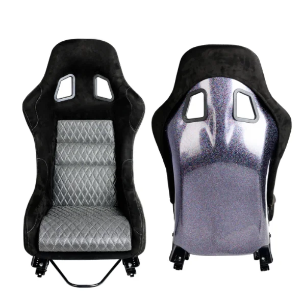 Professional FORRacing Bucket Seat, Black Suede Silver Mesh Shiny Fabric, Fiberglass Back
Professional FORRacing Bucket Seat, Black Suede Silver Mesh Shiny Fabric, Fiberglass Back