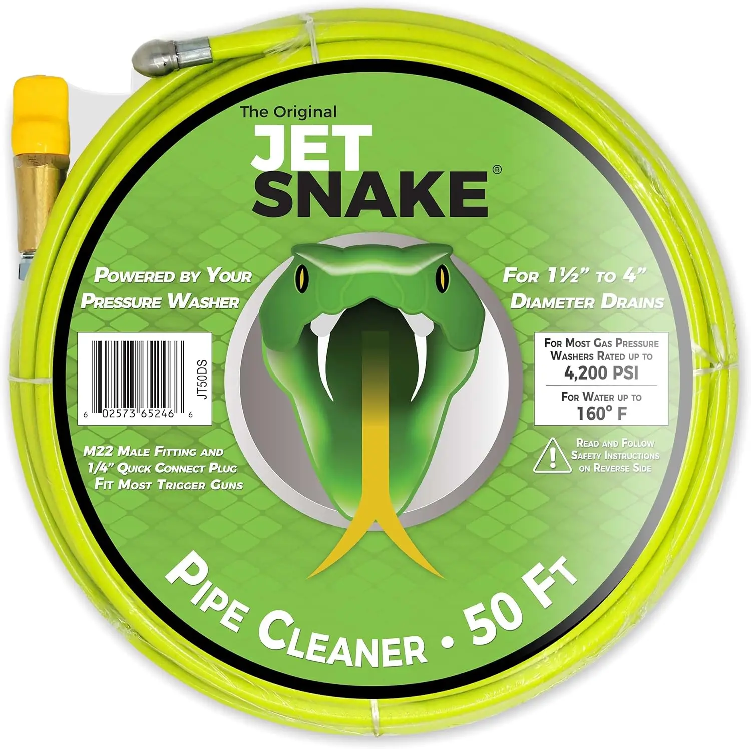 50 FT SEWER JETTER Flexible Steel Braid Complete and Ready to Use For Your Gas Pressure Washer
50 FT SEWER JETTER Flexible Steel Braid Complete and Ready to Use For Your Gas Pressure Washer