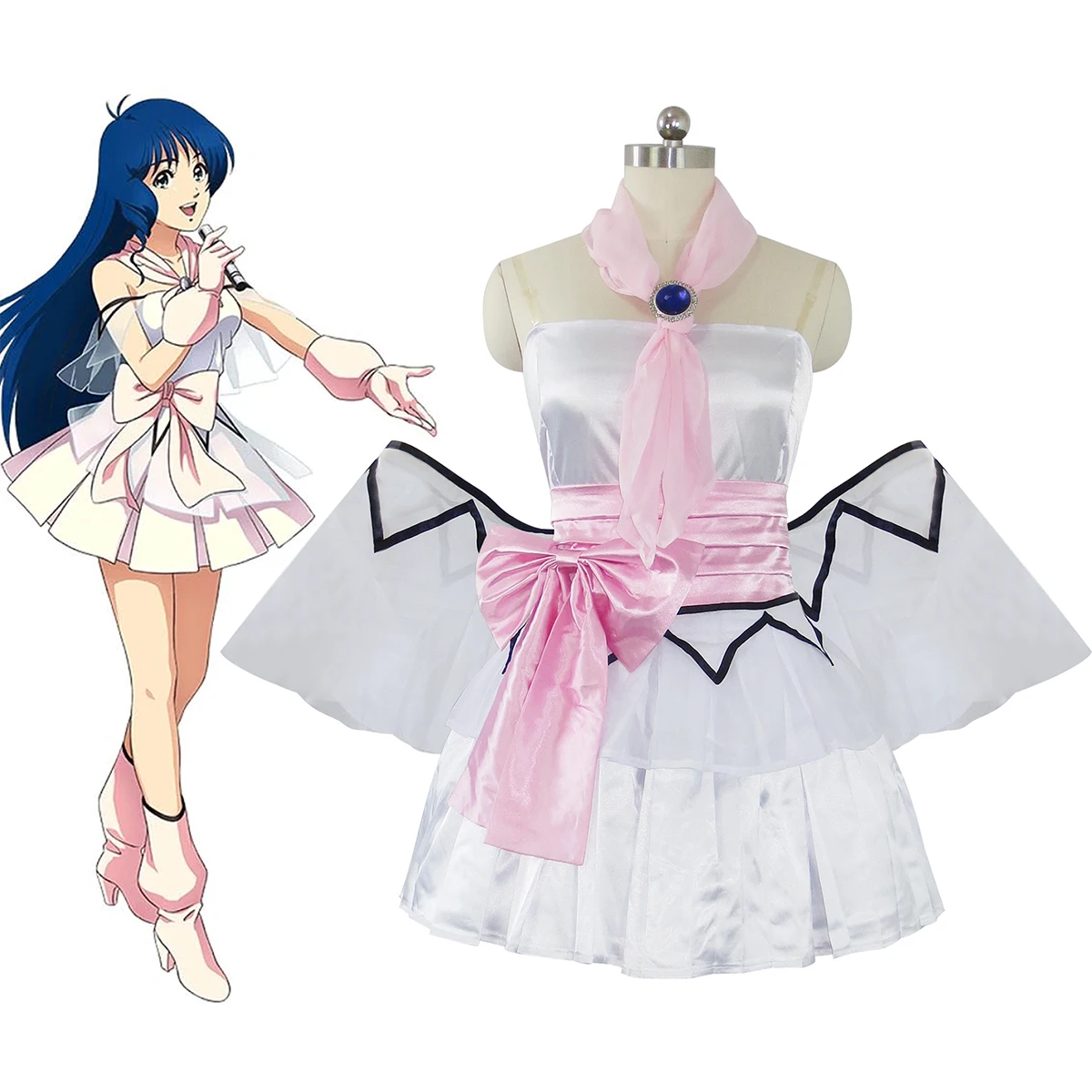 Super Dimension Fortress Macross Do You Remember Love Lynn Minmay Cosplay Costume Anime White Strapless Layered Dress
Super Dimension Fortress Macross Do You Remember Love Lynn Minmay Cosplay Costume Anime White Strapless Layered Dress