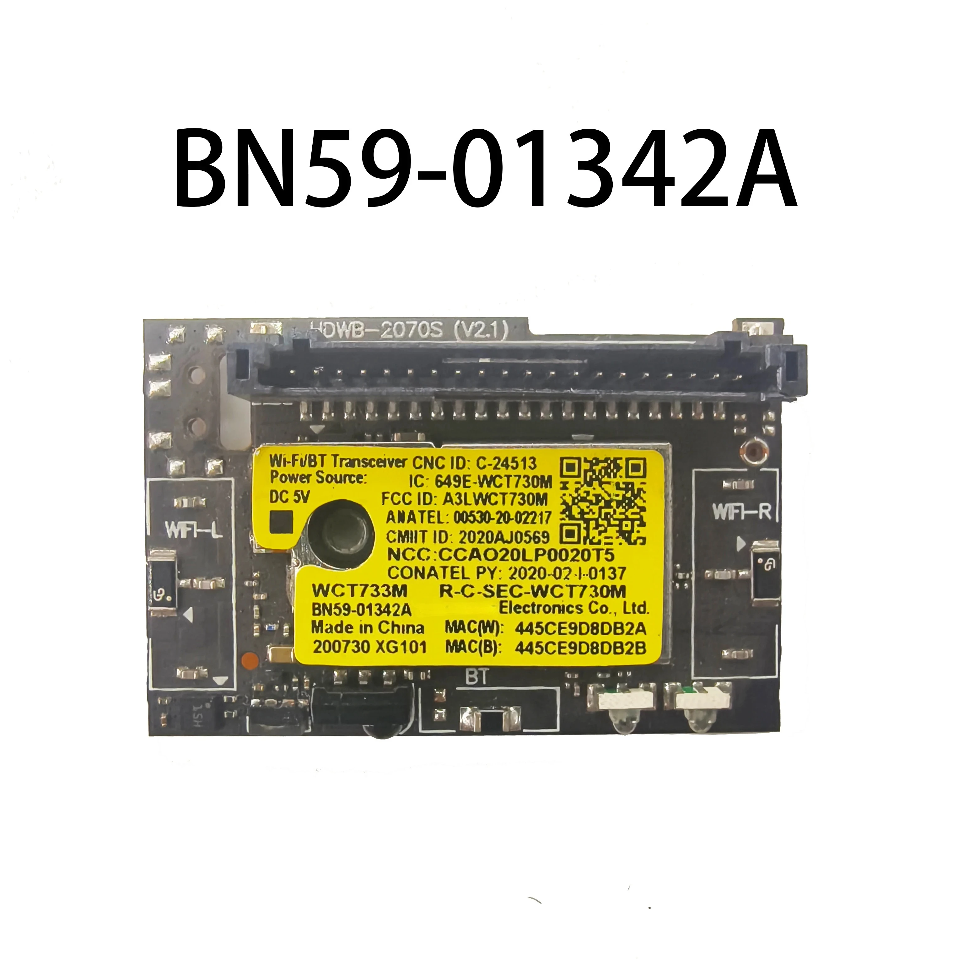 BN59-01342A WCT730M A3LWCT730M Wi-Fi Bluetooth Wireless Module For UN75TU8000F UN65TU850DF UN55TU850DF UN65TU8000P UN86TU9010F
BN59-01342A WCT730M A3LWCT730M Wi-Fi Bluetooth Wireless Module For UN75TU8000F UN65TU850DF UN55TU850DF UN65TU8000P UN86TU9010F