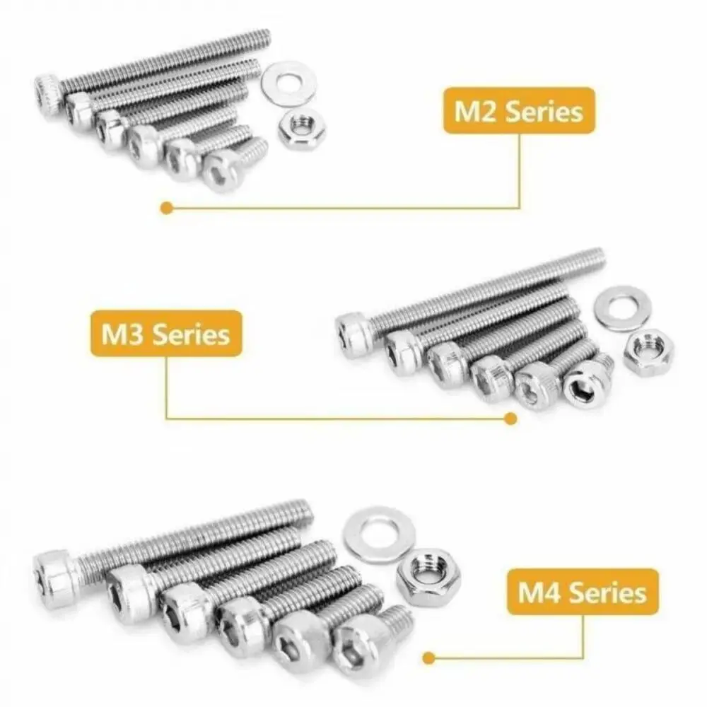 1080 Pcs M 2 M 3 M 4 Hex Button Machine Screws Stainless Steel Hexagon Socket Metric Bolts Nuts Washers Kit Black Silver Durable
1080 Pcs M 2 M 3 M 4 Hex Button Machine Screws Stainless Steel Hexagon Socket Metric Bolts Nuts Washers Kit Black Silver Durable