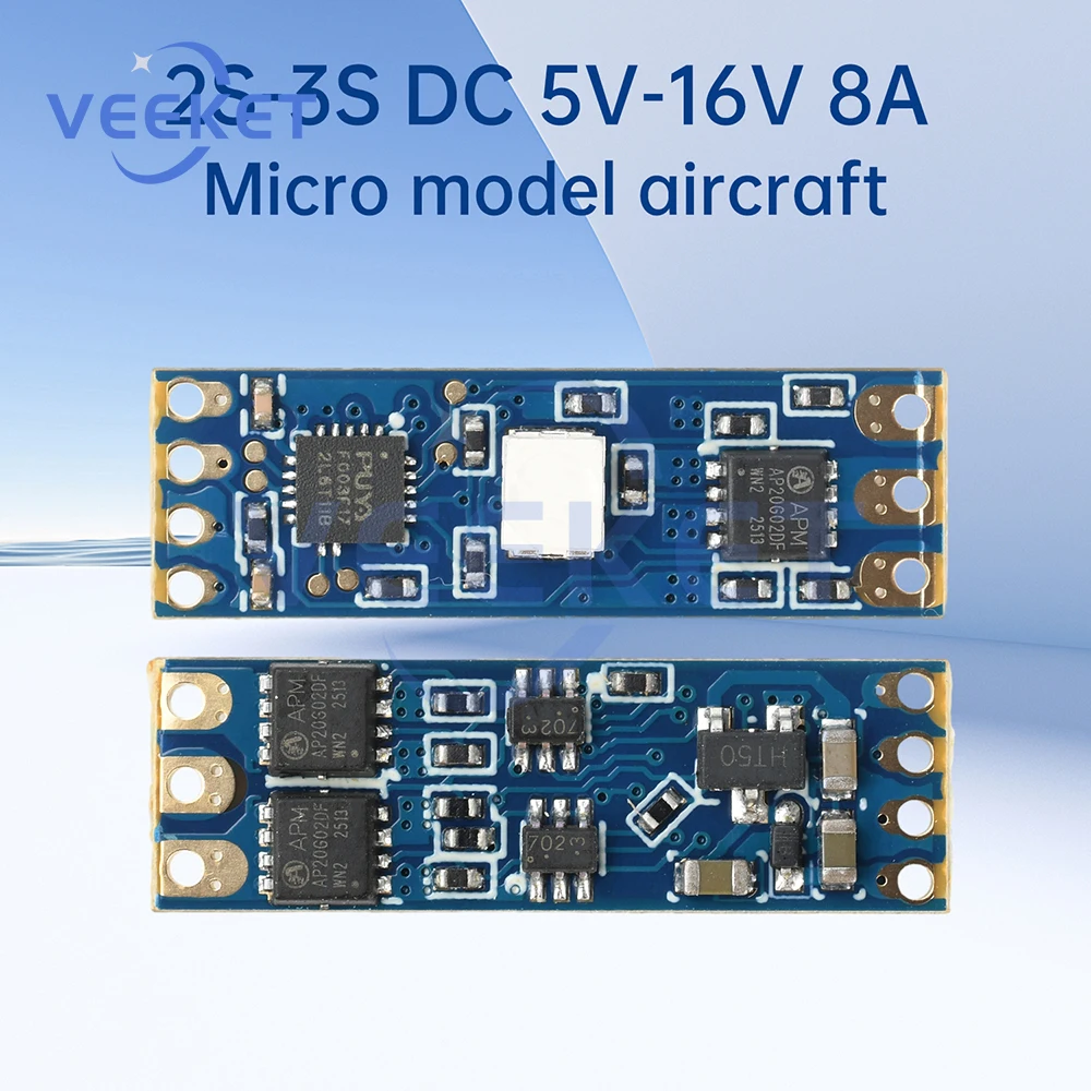 2S-3S DC 5V-16V 8A miniature model aircraft brushless electric control PWM motor drive electronically controlled board DL03
2S-3S DC 5V-16V 8A miniature model aircraft brushless electric control PWM motor drive electronically controlled board DL03