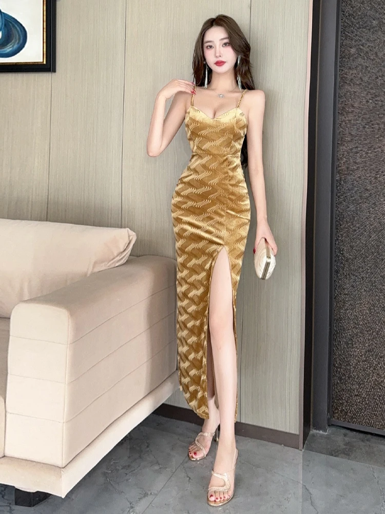 Сексуальное бархатное платье с запахом в стиле ретро и высоким разрезом для ночного клуба, длинная юбка средней длины, V Ne Svel, облегающее платье для женщин
Сексуальное бархатное платье с запахом в стиле ретро и высоким разрезом для ночного клуба, длинная юбка средней длины, V Ne Svel, облегающее платье для женщин