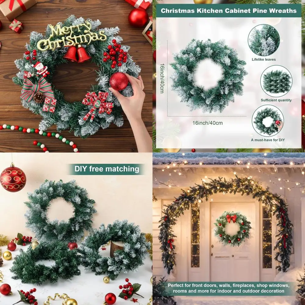 16 Artificial Green Pine Wreaths - Set of 8 for Christmas Decor: Kitchen, Windows, Doors, Chairs, Rooms
16 Artificial Green Pine Wreaths - Set of 8 for Christmas Decor: Kitchen, Windows, Doors, Chairs, Rooms