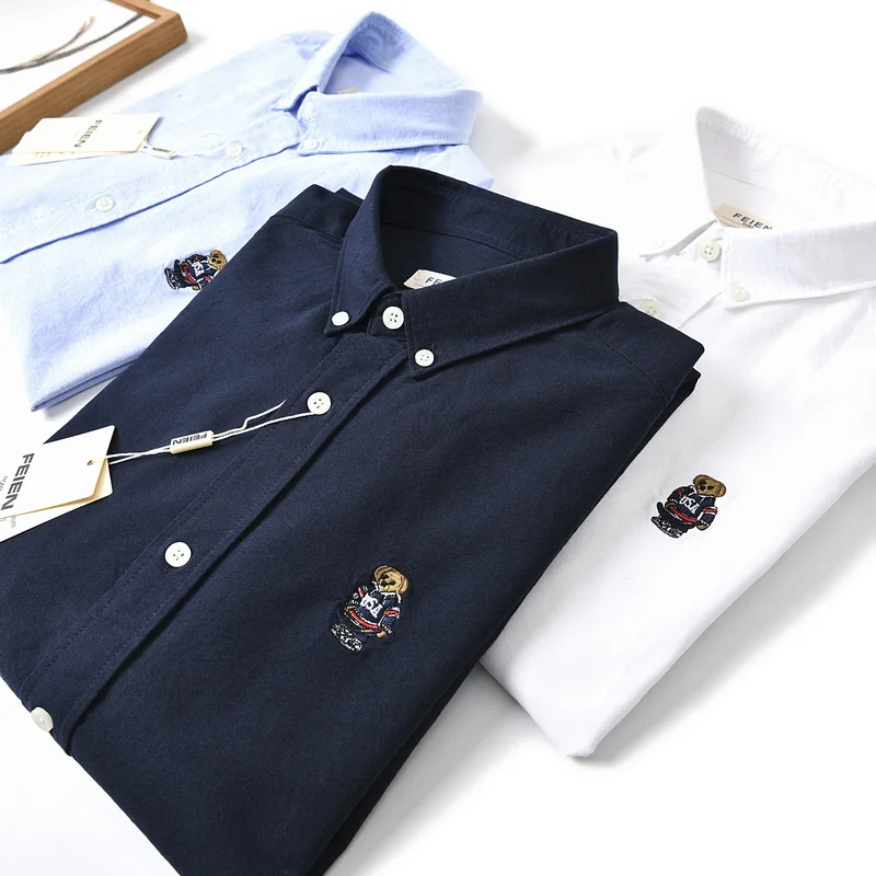 Men's Casual Long Sve irt Pure Cotton Ox Cloth Embroidered Stand Fit Youth Trend Autumn New Sle Tagl irt
Men's Casual Long Sve irt Pure Cotton Ox Cloth Embroidered Stand Fit Youth Trend Autumn New Sle Tagl irt