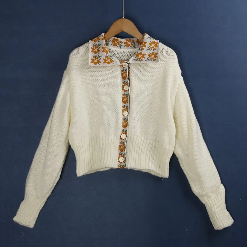 Color Blo Knitted ort Sve Collar Open Cardigan Sweater for Women Faionable Autumn Winter Pure Color Lace Trim
Color Blo Knitted ort Sve Collar Open Cardigan Sweater for Women Faionable Autumn Winter Pure Color Lace Trim