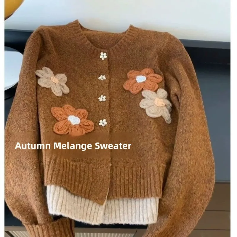 Handmade Floral Long Sve Knitted Sweater Women's Loose Sle Casual Top Belly Covering Trendy Vintage 2025 New Arrival
Handmade Floral Long Sve Knitted Sweater Women's Loose Sle Casual Top Belly Covering Trendy Vintage 2025 New Arrival