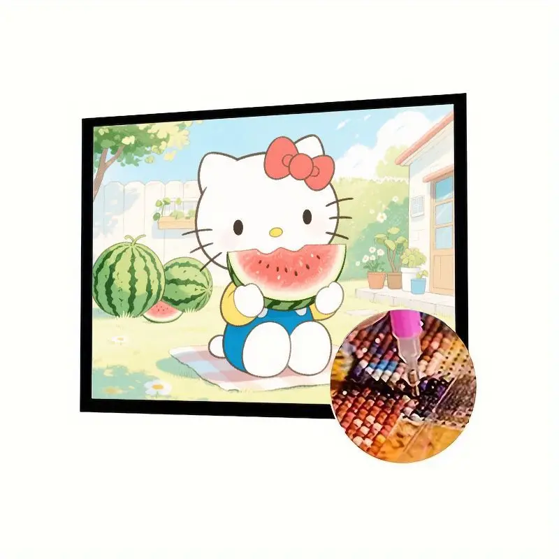 1 шт. Hello Kitty Watermelon Summer Fun 5D набор для алмазной живописи, милый мультфильм Sanrio, полная дрель, сделай сам, ремесло, снятие стресса для дома
1 шт. Hello Kitty Watermelon Summer Fun 5D набор для алмазной живописи, милый мультфильм Sanrio, полная дрель, сделай сам, ремесло, снятие стресса для дома