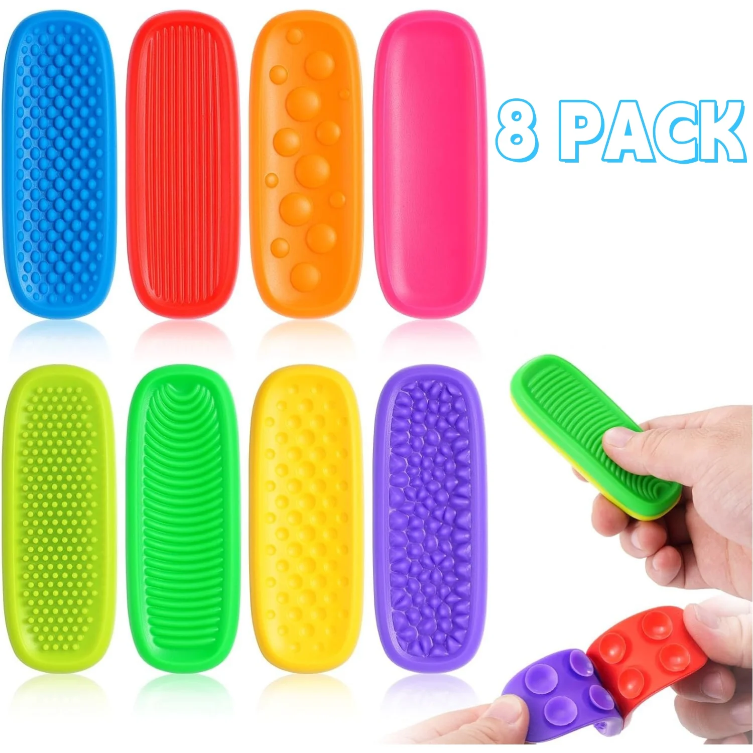 8 упаковок игрушек-непоседы, детские успокаивающие полоски, сенсорные игрушки для детей с аутизмом, текстурированные игрушки на присоске, камень для успокоения
8 упаковок игрушек-непоседы, детские успокаивающие полоски, сенсорные игрушки для детей с аутизмом, текстурированные игрушки на присоске, камень для успокоения