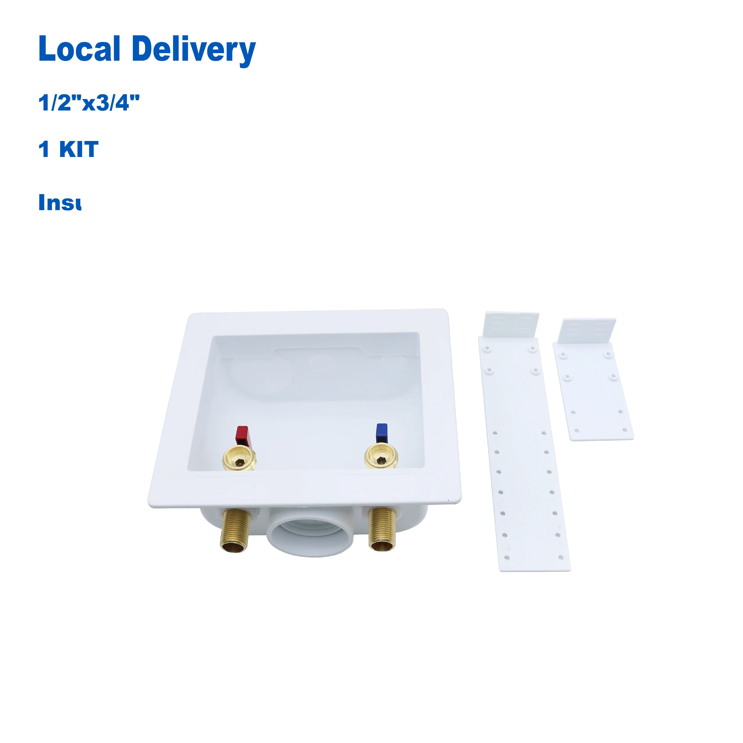 KING SMART Washing Machine Outlet Box; 1/2" MIP (Sweat) Inlet 3/4" MHT Outlet, 1/4 Turn; 1 Pcs/Case; 81213
KING SMART Washing Machine Outlet Box; 1/2" MIP (Sweat) Inlet 3/4" MHT Outlet, 1/4 Turn; 1 Pcs/Case; 81213