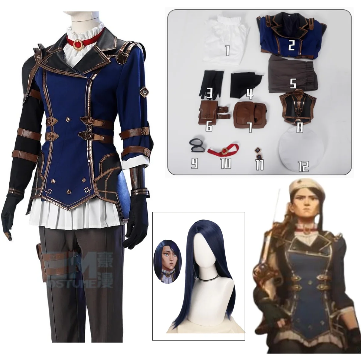Customized Cosplay Game Caitlyn Kiramman Cosplay Costume Wig Policer Woman Uniform Pants Jacket Halloween Christmas Con Clothes
Customized Cosplay Game Caitlyn Kiramman Cosplay Costume Wig Policer Woman Uniform Pants Jacket Halloween Christmas Con Clothes