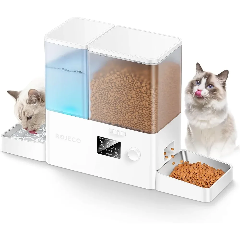 Pet Automatic Cat Feeder and Gravity Water Dispenser,Steel Bowls 2-in-1Set Large Capacity 5L Food Feeder and 3.5L Water Fountain
Pet Automatic Cat Feeder and Gravity Water Dispenser,Steel Bowls 2-in-1Set Large Capacity 5L Food Feeder and 3.5L Water Fountain