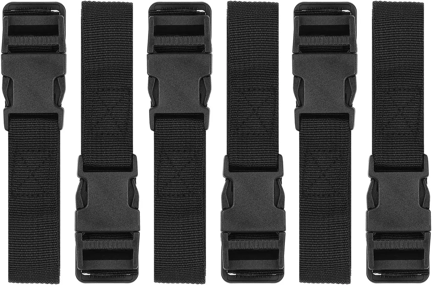 Набор из 6 регулируемых нейлоновых ремней для багажа с быстросъемной пряжкой для путешествий и активного отдыха, черный
Набор из 6 регулируемых нейлоновых ремней для багажа с быстросъемной пряжкой для путешествий и активного отдыха, черный