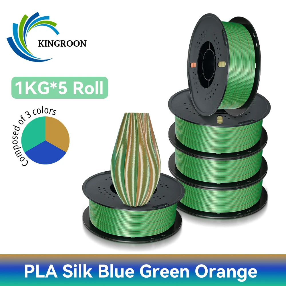Филамент KINGROON PLA Silk для 3D-принтеров - варианты 1 кг, 3 кг, 5 кг, доступны три цвета для улучшения качества печати KINGROON PLA
Филамент KINGROON PLA Silk для 3D-принтеров - варианты 1 кг, 3 кг, 5 кг, доступны три цвета для улучшения качества печати KINGROON PLA