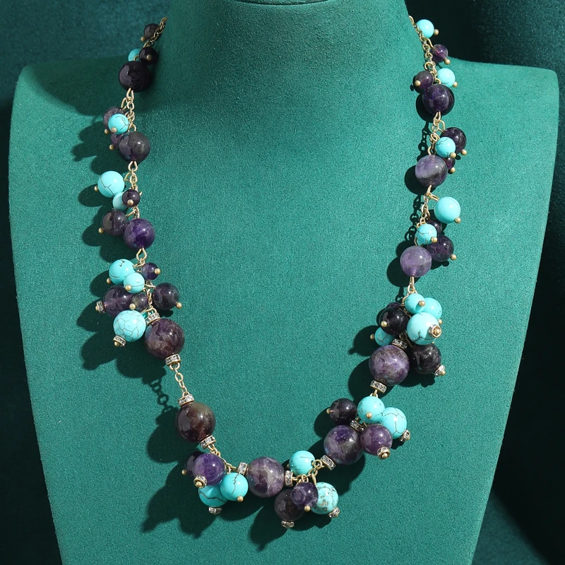 High Quality Vintage Turquoise Purple Short Necklace 2026 Woman Grape Natural Stone Anniversary Elegant Brand Jewelry Gold Color
High Quality Vintage Turquoise Purple Short Necklace 2026 Woman Grape Natural Stone Anniversary Elegant Brand Jewelry Gold Color