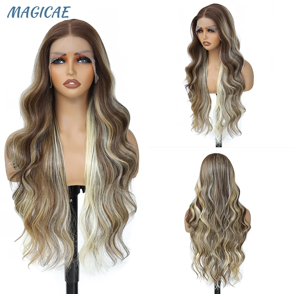 MAGICAE 13x4 HD Lace Frontal Wigs 30 inch Body Wave Lace Front Wig 180 Density Loose Wave Synthetic Hair for black Women
MAGICAE 13x4 HD Lace Frontal Wigs 30 inch Body Wave Lace Front Wig 180 Density Loose Wave Synthetic Hair for black Women