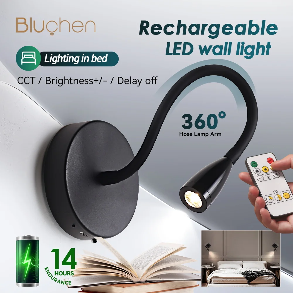 Rechargeable LED Wall Lights USB-C 4400mAh Battery Powered Wall Sconces Dimming Bedroom Night Light Wireless Black
Rechargeable LED Wall Lights USB-C 4400mAh Battery Powered Wall Sconces Dimming Bedroom Night Light Wireless Black