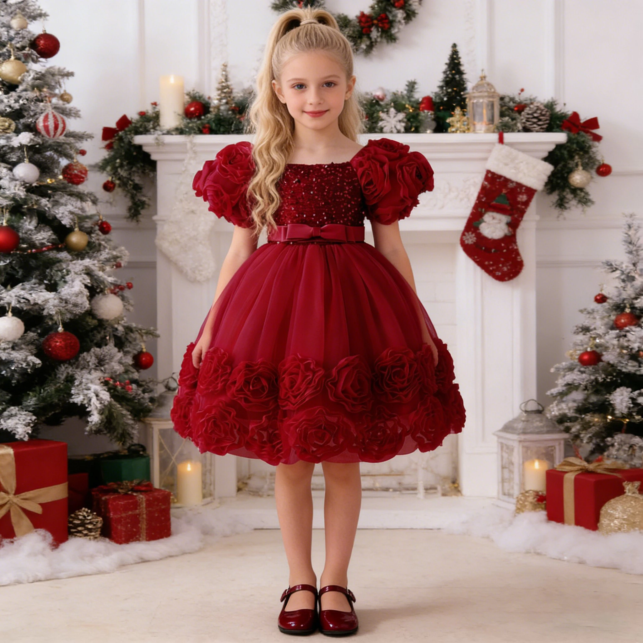 Fashion Flower Party Girls Princess Dress Christmas Costumes Elegant Birthday Tulle Bridesmaids Dress for Girl Wedding Prom Gown
Fashion Flower Party Girls Princess Dress Christmas Costumes Elegant Birthday Tulle Bridesmaids Dress for Girl Wedding Prom Gown