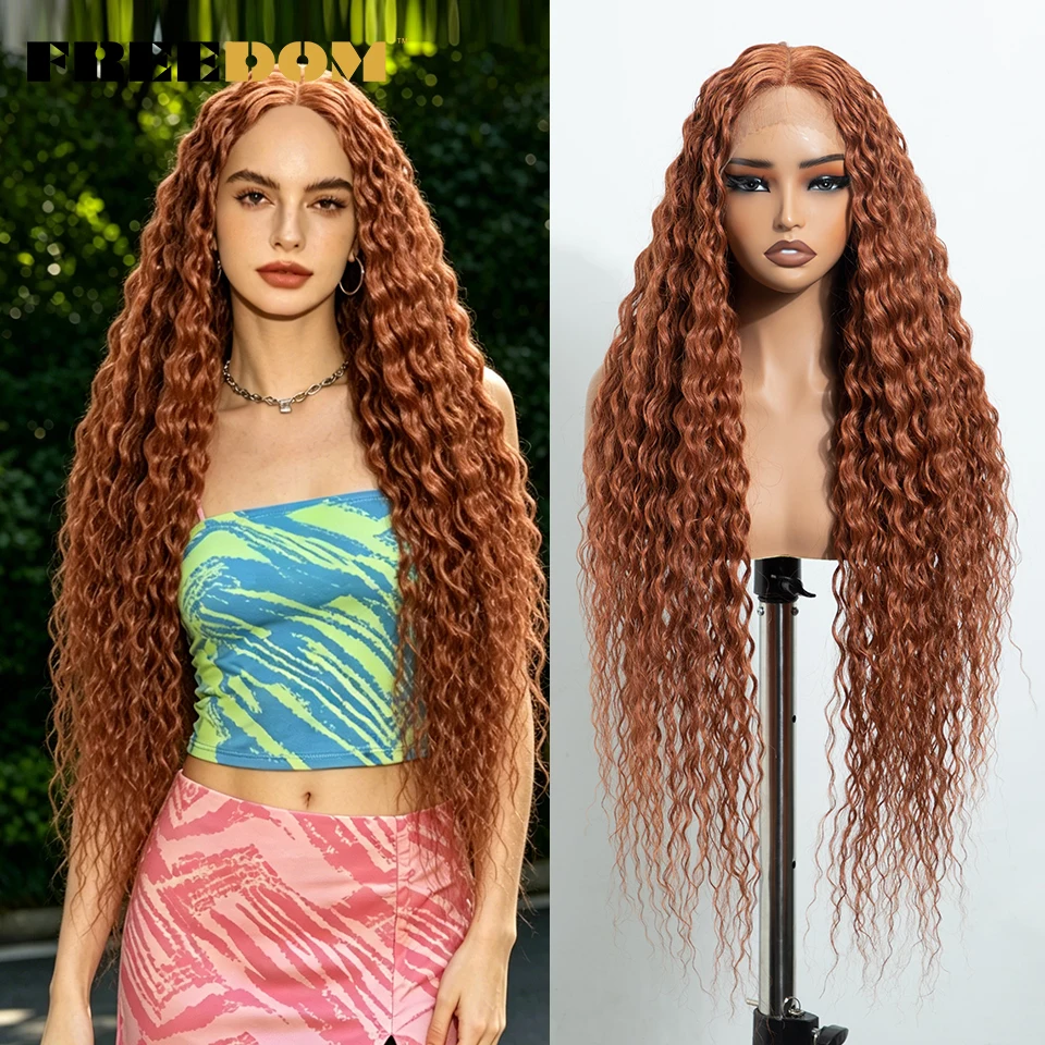 FREEDOM 34 Inch Long Curly Hair Synthetic Lace Front Wigs For Women Pre-plucked Ombre Brown Blonde Ginger Daily Use Lace Wig
FREEDOM 34 Inch Long Curly Hair Synthetic Lace Front Wigs For Women Pre-plucked Ombre Brown Blonde Ginger Daily Use Lace Wig
