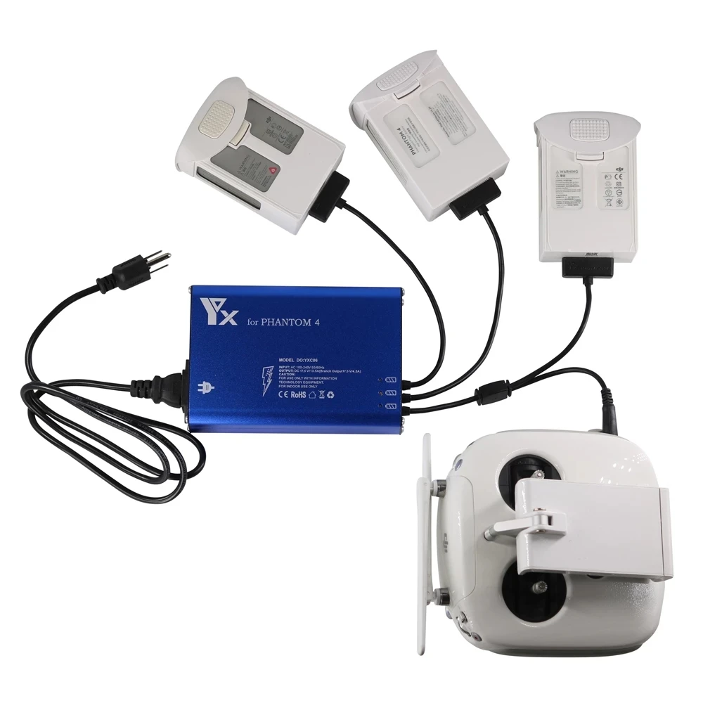 4in1 For Phantom 4 Series Home Charger for DJI Phantom 4/4 PRO/4 Advanced Battery Control+2 USB Port Quick Parallel Charging Hub
4in1 For Phantom 4 Series Home Charger for DJI Phantom 4/4 PRO/4 Advanced Battery Control+2 USB Port Quick Parallel Charging Hub