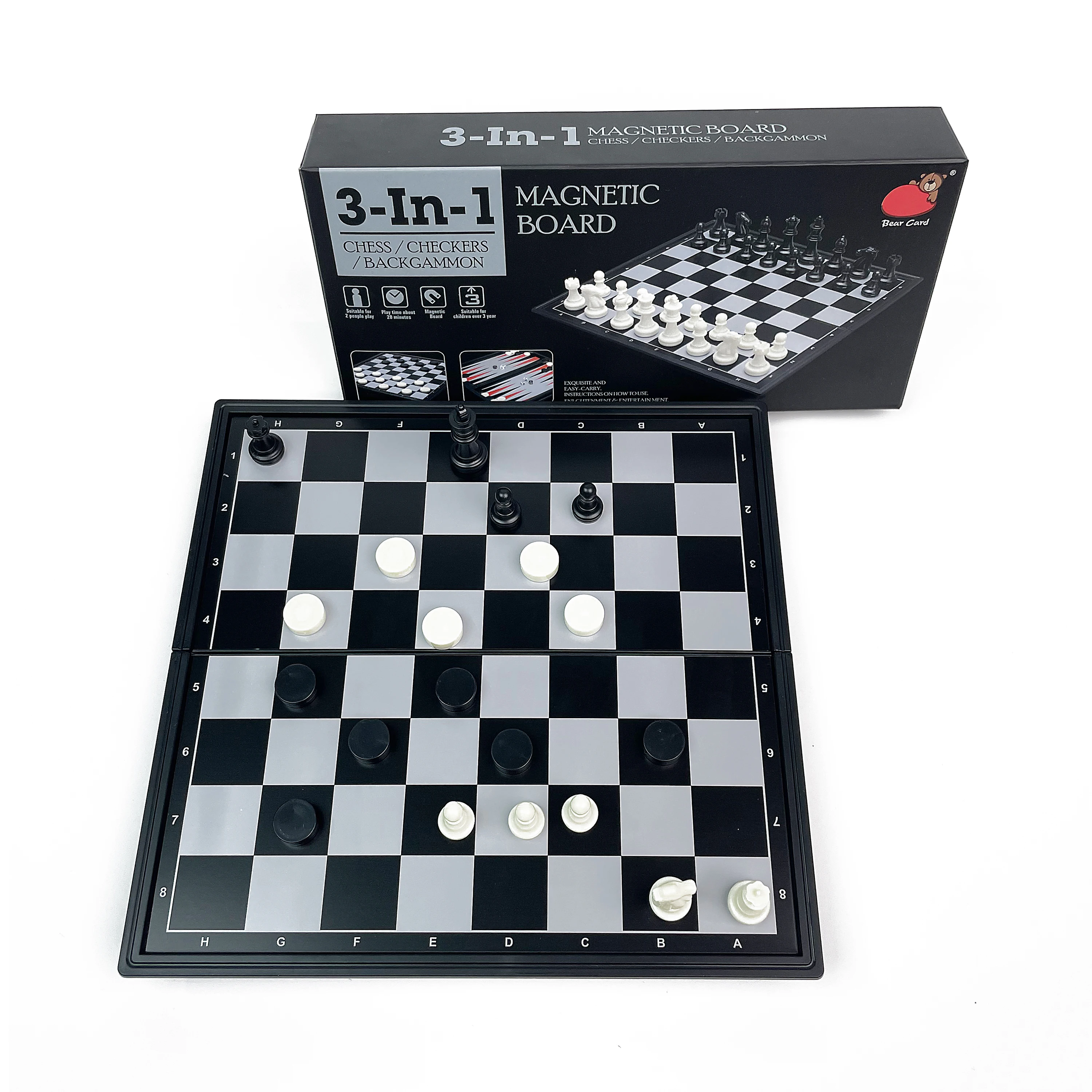 3 in 1 Foldable Magnetic Chess Checkers Backgammon Board Game Portable Plastic Chessboard Tabletop Travel Outdoor Game Set
3 in 1 Foldable Magnetic Chess Checkers Backgammon Board Game Portable Plastic Chessboard Tabletop Travel Outdoor Game Set