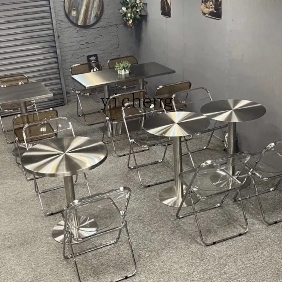 b round Bar Transparent Acrylic Chair Stainless Steel Industrial Wind Solid Small round Table
b round Bar Transparent Acrylic Chair Stainless Steel Industrial Wind Solid Small round Table