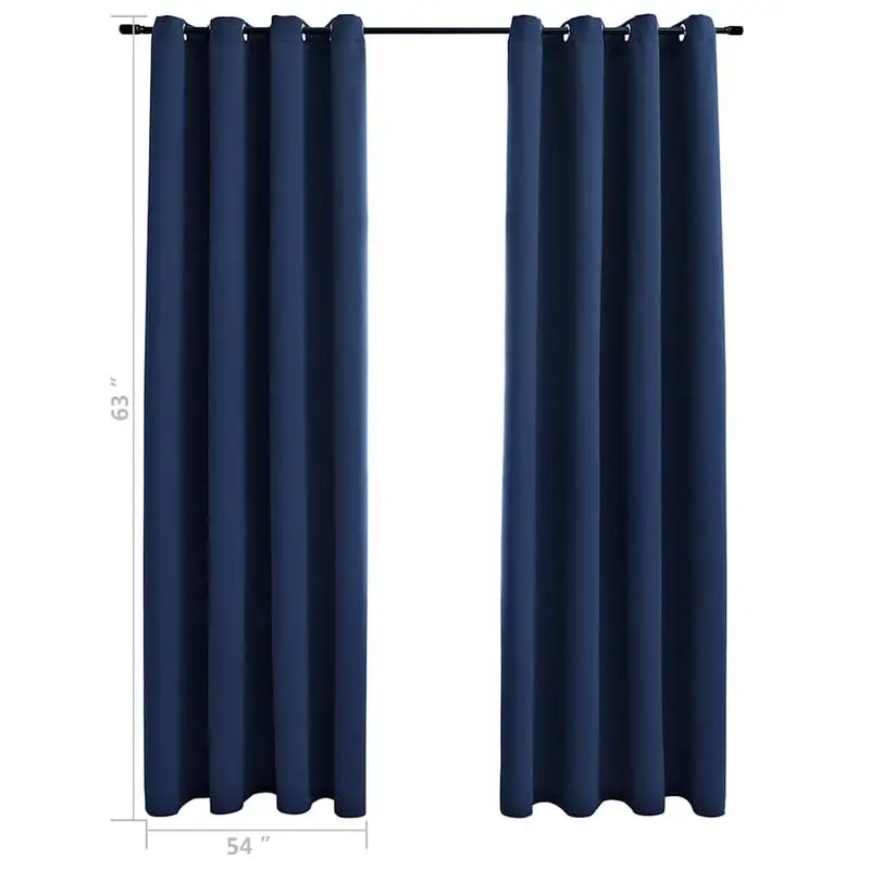 Blackout Curtains with Rings 2 pcs Navy Blue 54"x63" Fabric
Blackout Curtains with Rings 2 pcs Navy Blue 54"x63" Fabric
