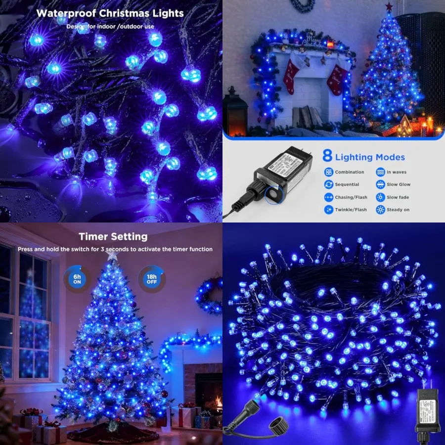 Long Christmas Lights Indoor Outdoor, 500 LED 174Feet UL Certified Christmas Tree Lights with 8 Lighting Modes, Waterproof, Tim
Long Christmas Lights Indoor Outdoor, 500 LED 174Feet UL Certified Christmas Tree Lights with 8 Lighting Modes, Waterproof, Tim