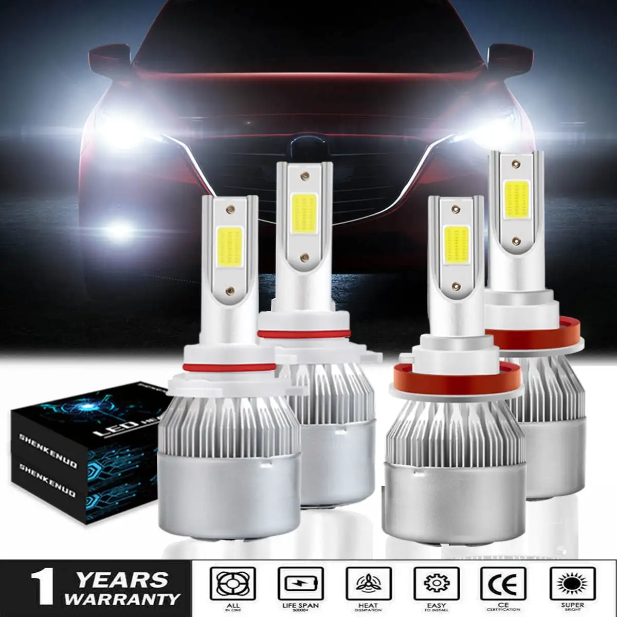 Для Mazda 3 2010 2011 2012 2013 светодиодные лампы для фар 9005 H11 дальнего и ближнего света 4 шт.
Для Mazda 3 2010 2011 2012 2013 светодиодные лампы для фар 9005 H11 дальнего и ближнего света 4 шт.